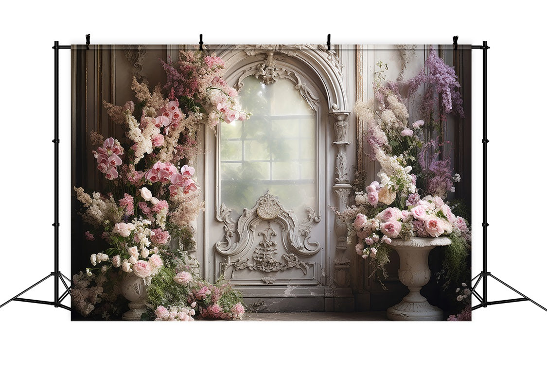 Dbackdrop Pink Butterfly Orchid Eustoma Sfondo Porta Vintage RR3-34