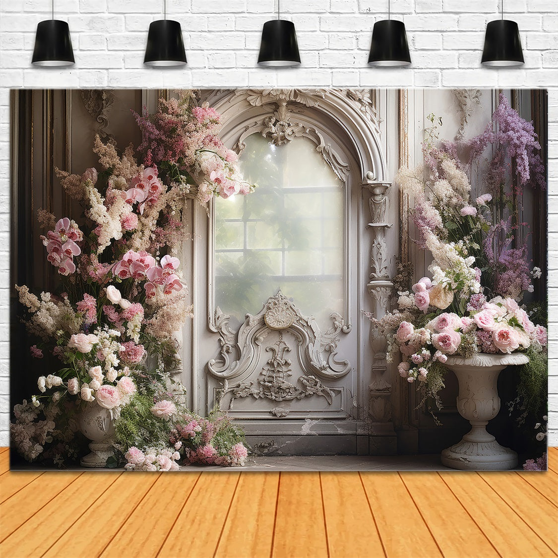 Dbackdrop Pink Butterfly Orchid Eustoma Sfondo Porta Vintage RR3-34