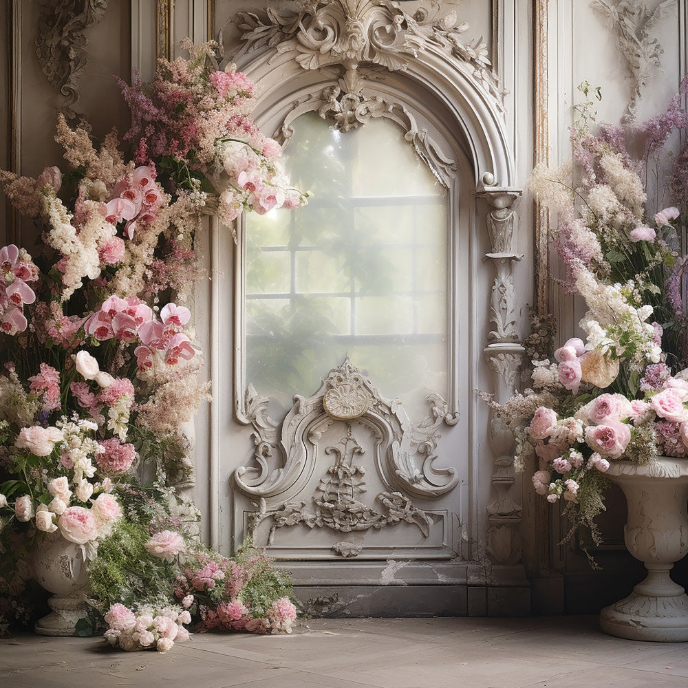Dbackdrop Pink Butterfly Orchid Eustoma Sfondo Porta Vintage RR3-34