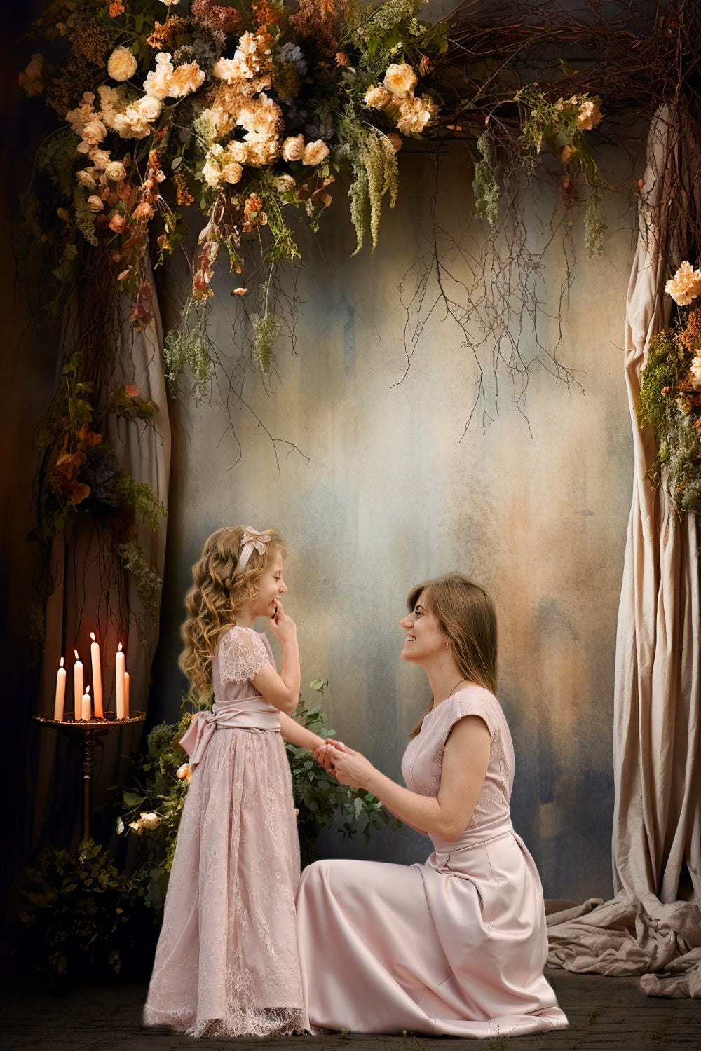 Dbackdrop Sfondo Decorativo Per Cornice Porta Decorativa Rosa Bianca Da Parete Vintage Astratta RR4-10