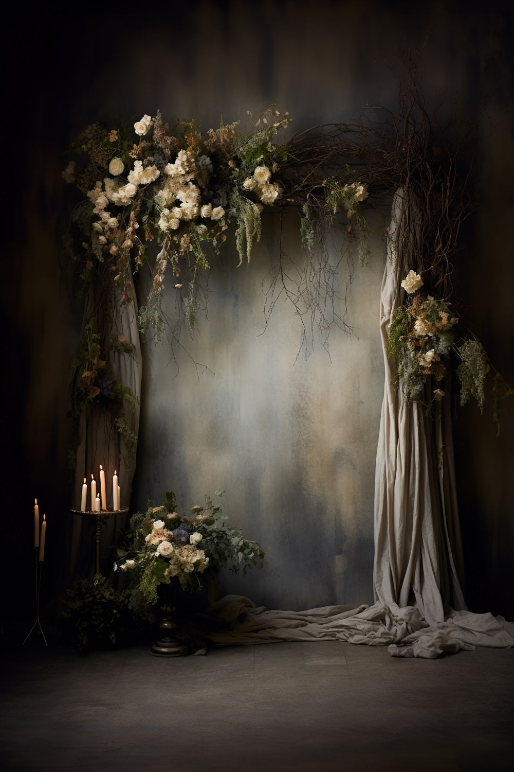 Dbackdrop Sfondo Decorativo Per Cornice Porta Decorativa Rosa Bianca Da Parete Vintage Astratta RR4-10