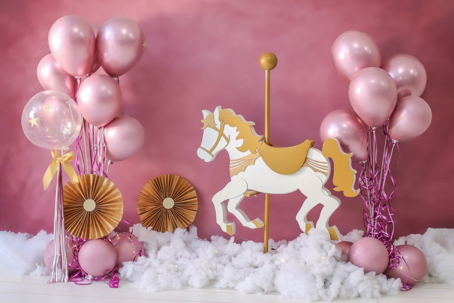 Sfondo Decorativo Per Feste Per Bambini Con Palloncini Rosa RR5-39