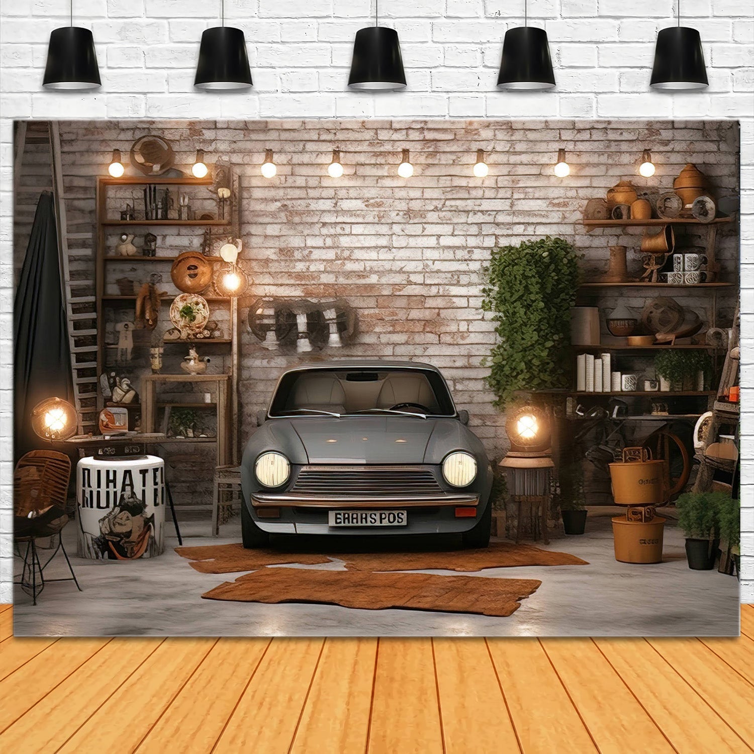 Sfondo Della Stanza Degli Attrezzi Automobilistici Per La Festa Del Papa RR5-4