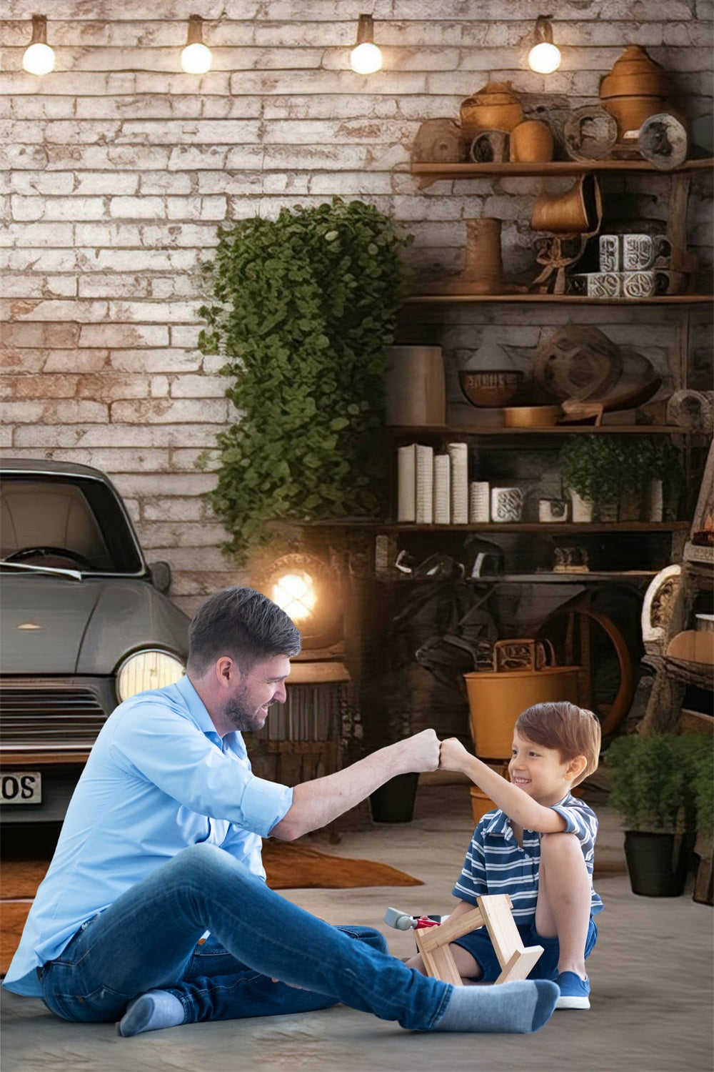 Sfondo Della Stanza Degli Attrezzi Automobilistici Per La Festa Del Papa RR5-4