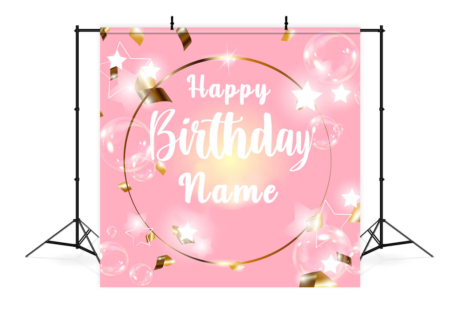 Sfondo Di Compleanno Personalizzato Con Palloncini Lucidi Con Nastro Dorato RR5-53