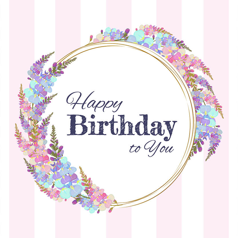 Sfondo Compleanno Personalizzato Ghirlanda Rosa Bianco RR5-54