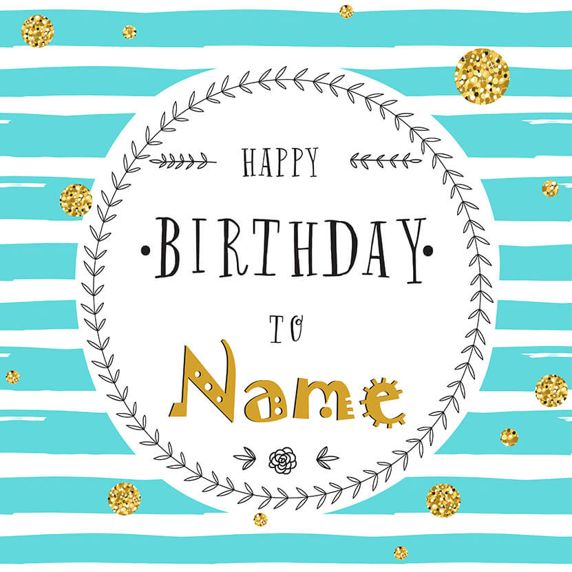 Sfondo Personalizzato Di Auguri Di Compleanno A Strisce Verdi RR5-56