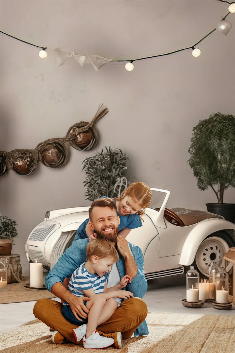 Sfondo Vintage Color Crema Decappottabile In Stile Infantile RR5-6