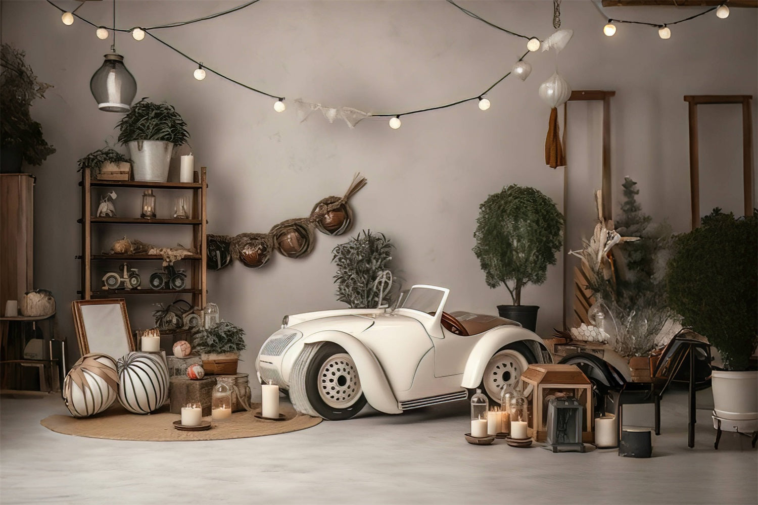 Sfondo Vintage Color Crema Decappottabile In Stile Infantile RR5-6