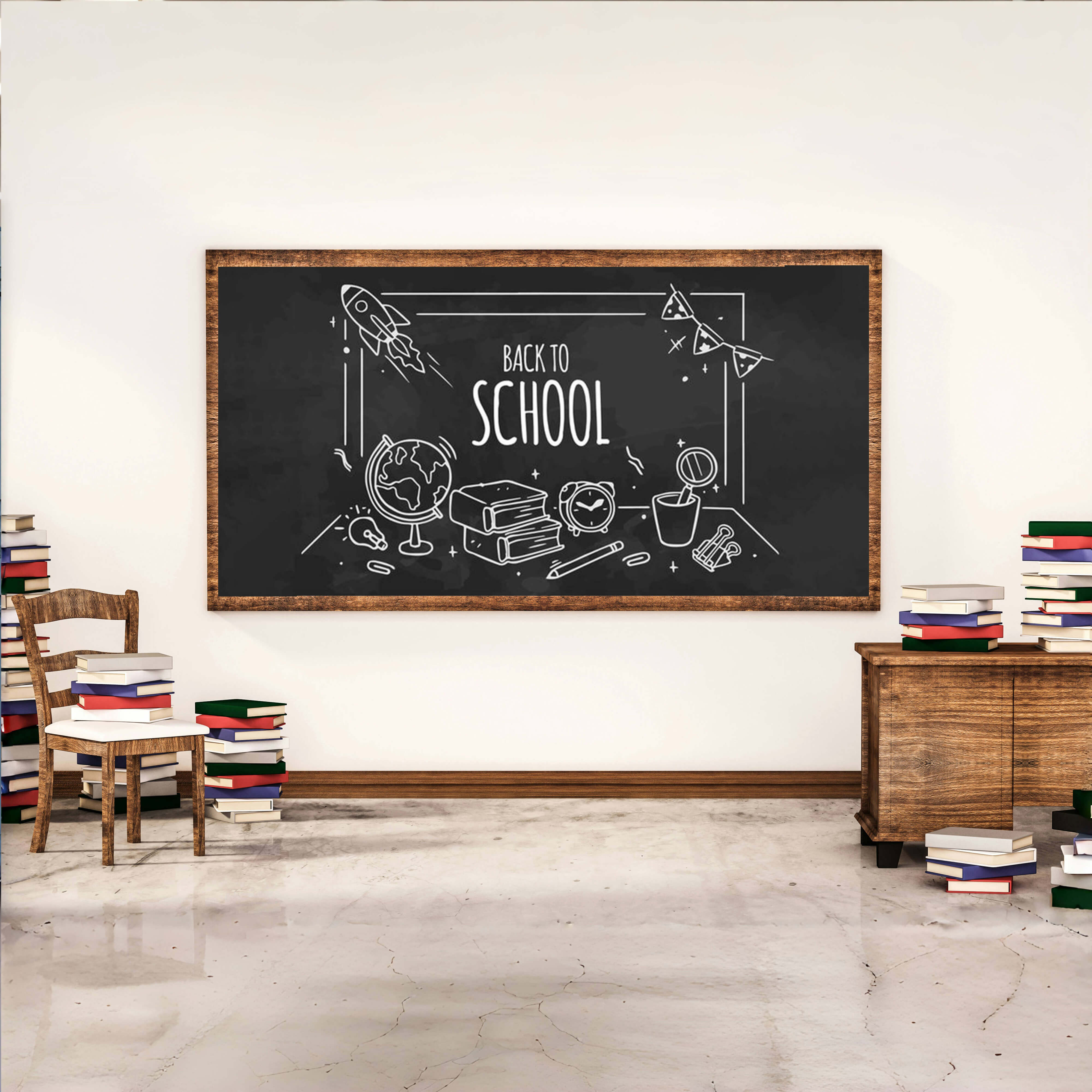 Ritorno A Scuola Sfondo Per Lavagna In Aula RR6-30
