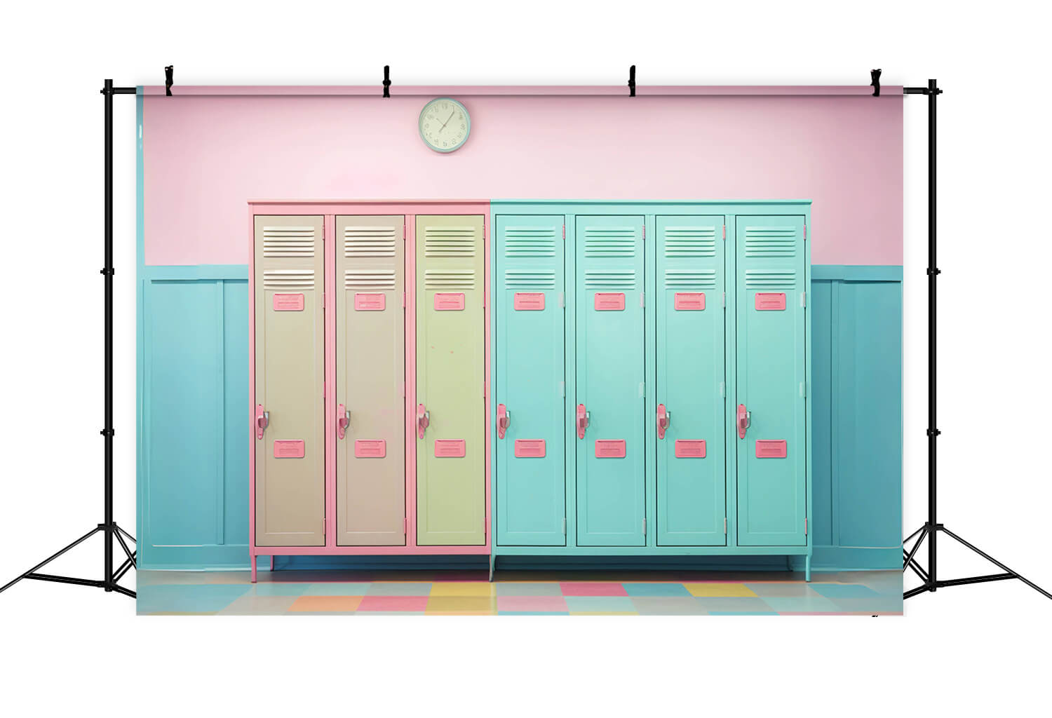 Sfondo Da Muro Con Armadietti Colorati Ritorno A Scuola RR6-38