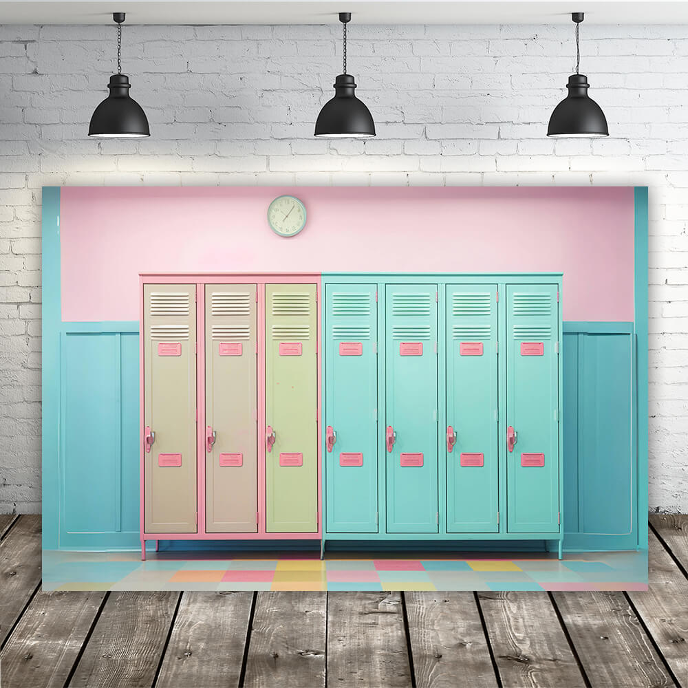 Sfondo Da Muro Con Armadietti Colorati Ritorno A Scuola RR6-38