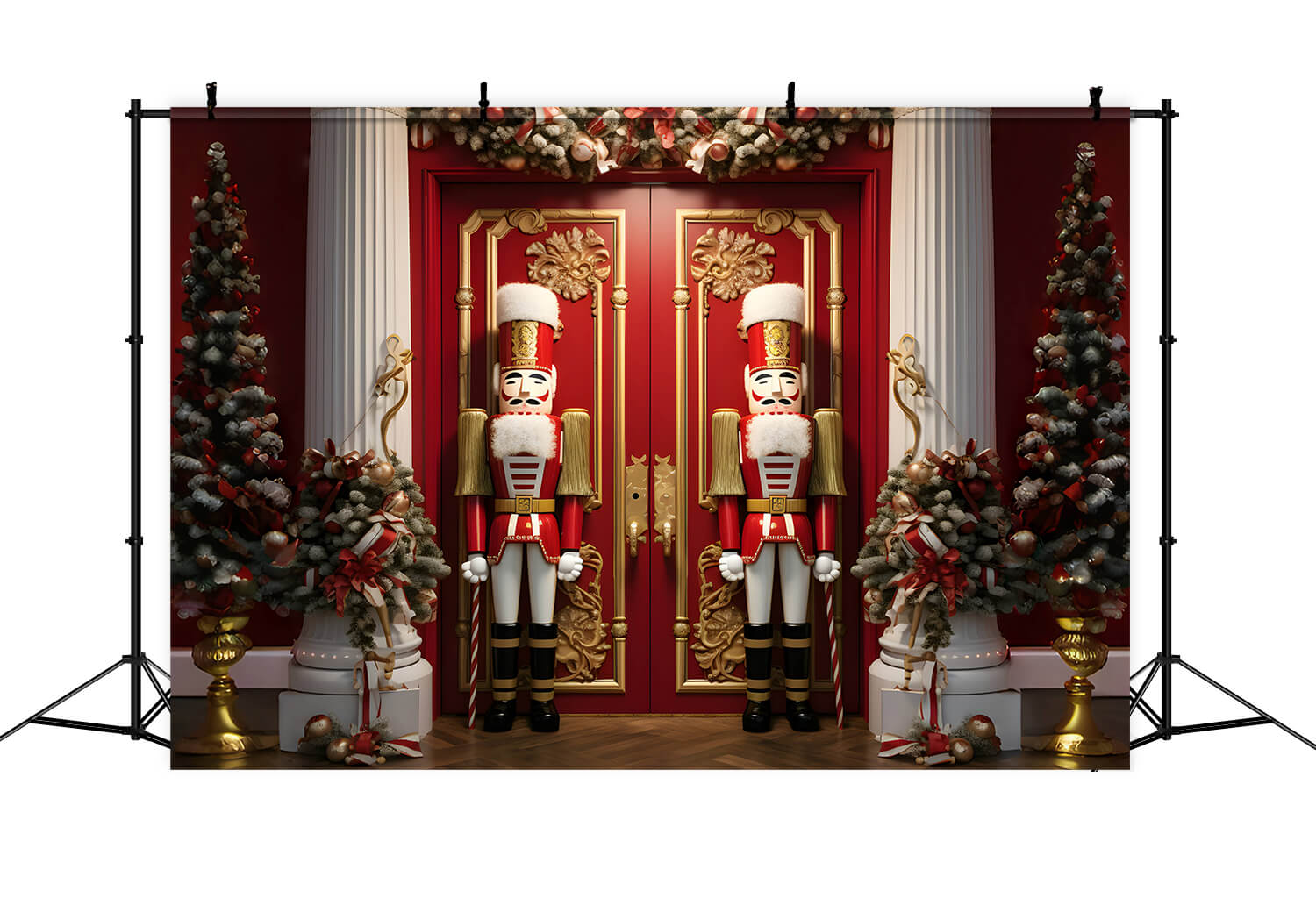 Sfondo Fotografico Per Porta Degli Alberi Di Natale Dello Schiaccianoci RR6-52