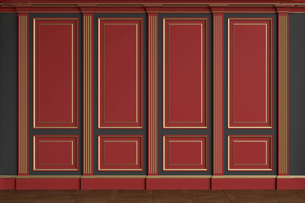 Sfondo Del Pavimento Da Parete Retro Dorato Rosso Antico RR6-72