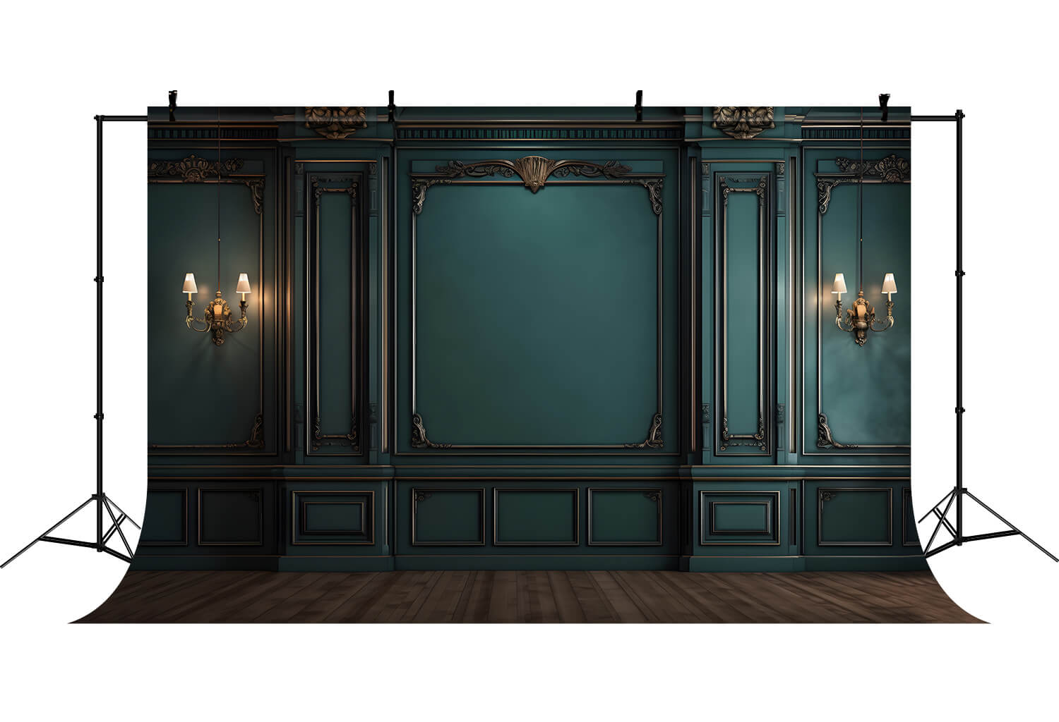 Sfondo Di Parete Verde Interna Della Stanza Vintage RR6-76