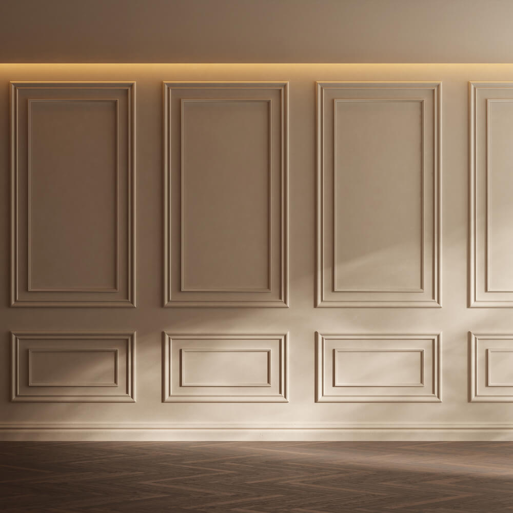 Sfondo Di Pavimento In Legno Con Parete Retro Stanza Vuota RR6-87