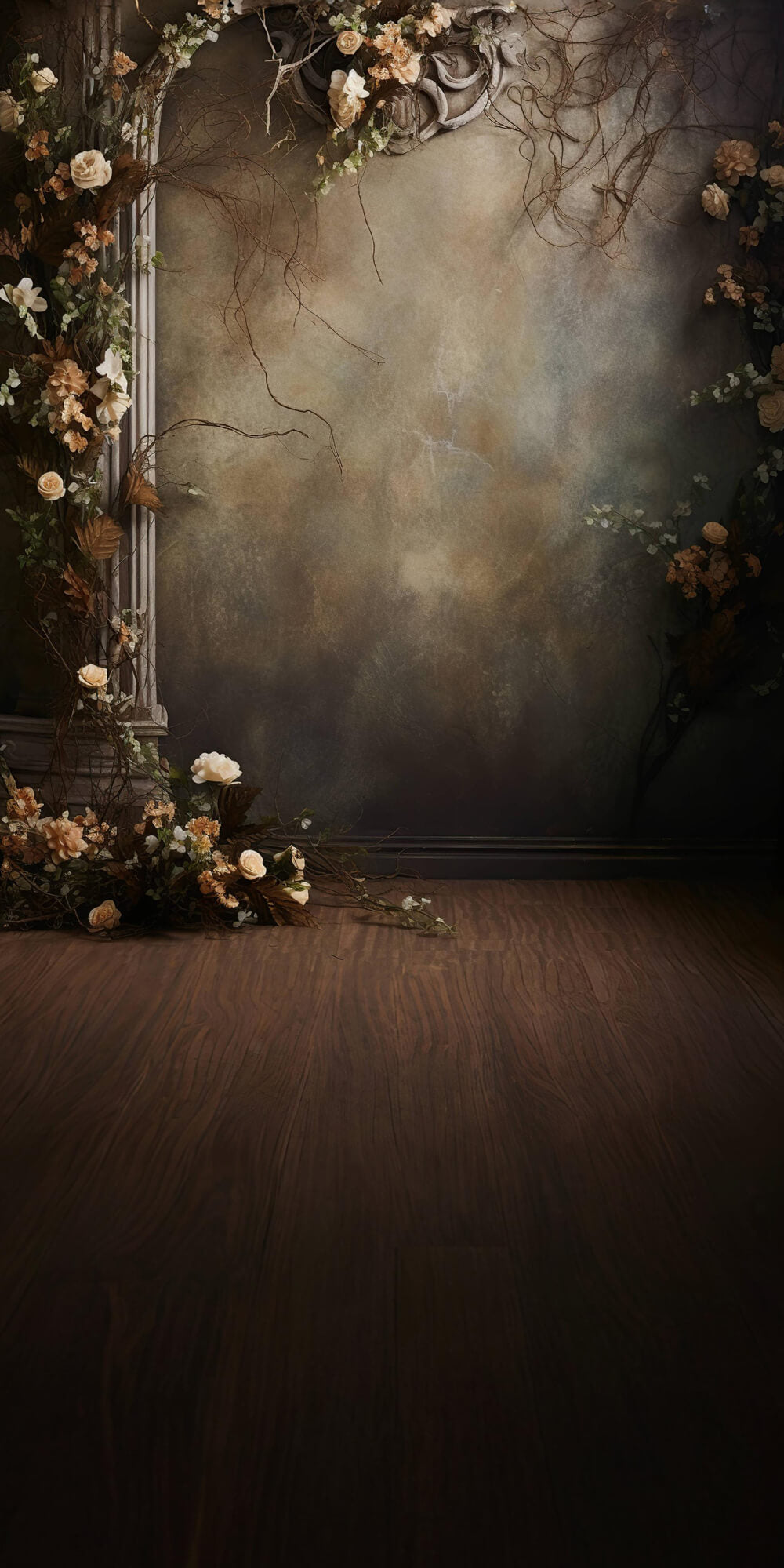 Sfondo Di Belle Arti Con Fiori Astratti Marroni RR6-93