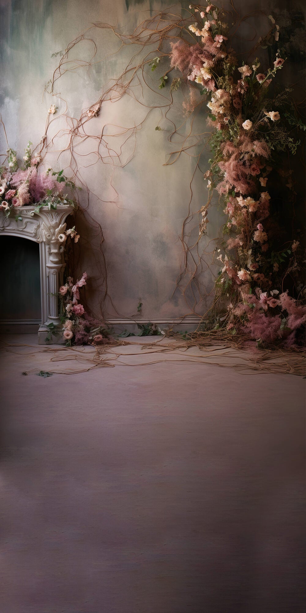 Sfondo Astratto Di Belle Arti Vintage Con Fiori RR6-95