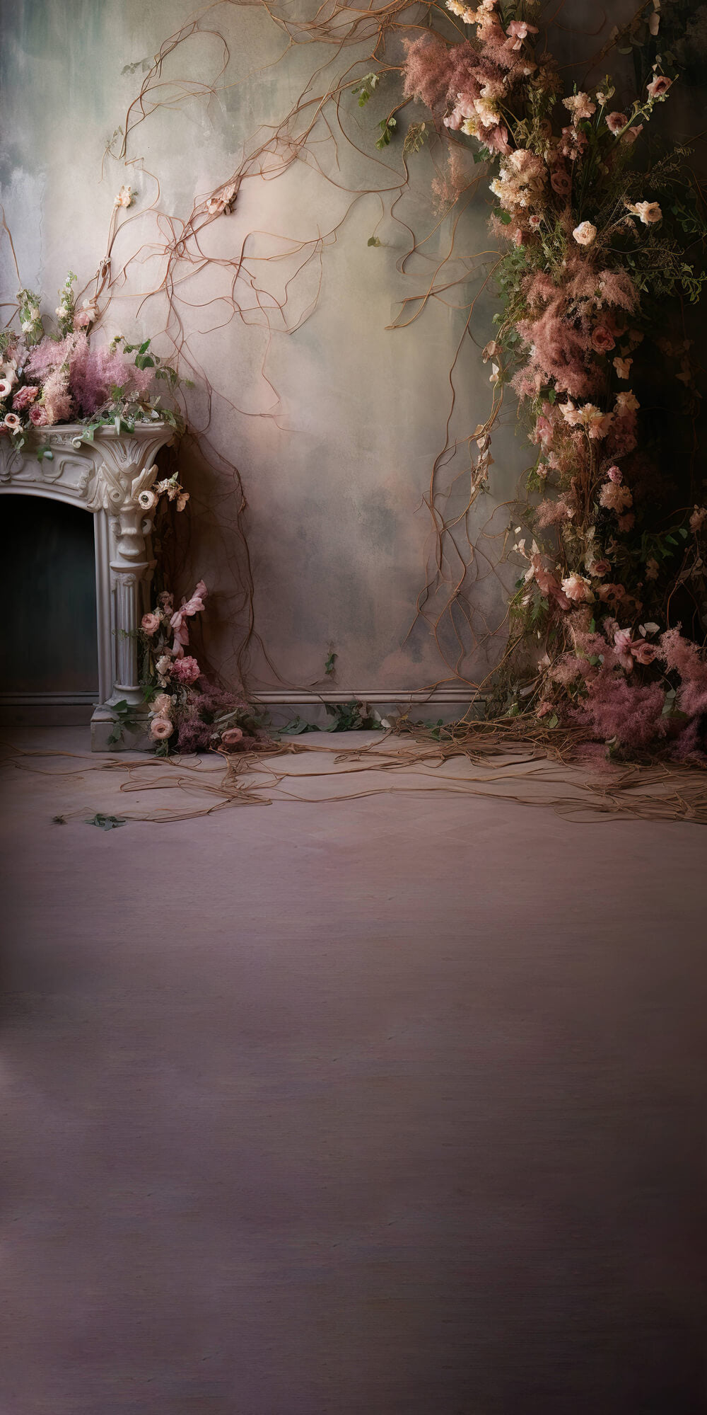 Sfondo Astratto Di Belle Arti Vintage Con Fiori RR6-95