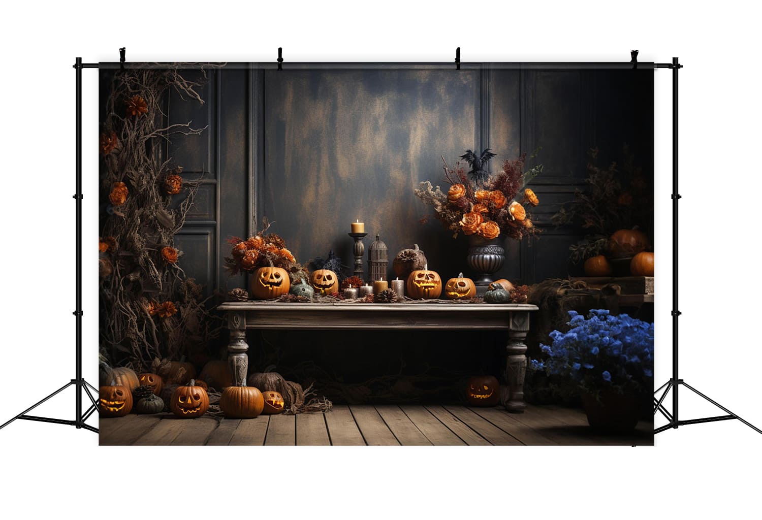 Sfondo Di Halloween Da Parete Vintage Con Zucche RR7-106
