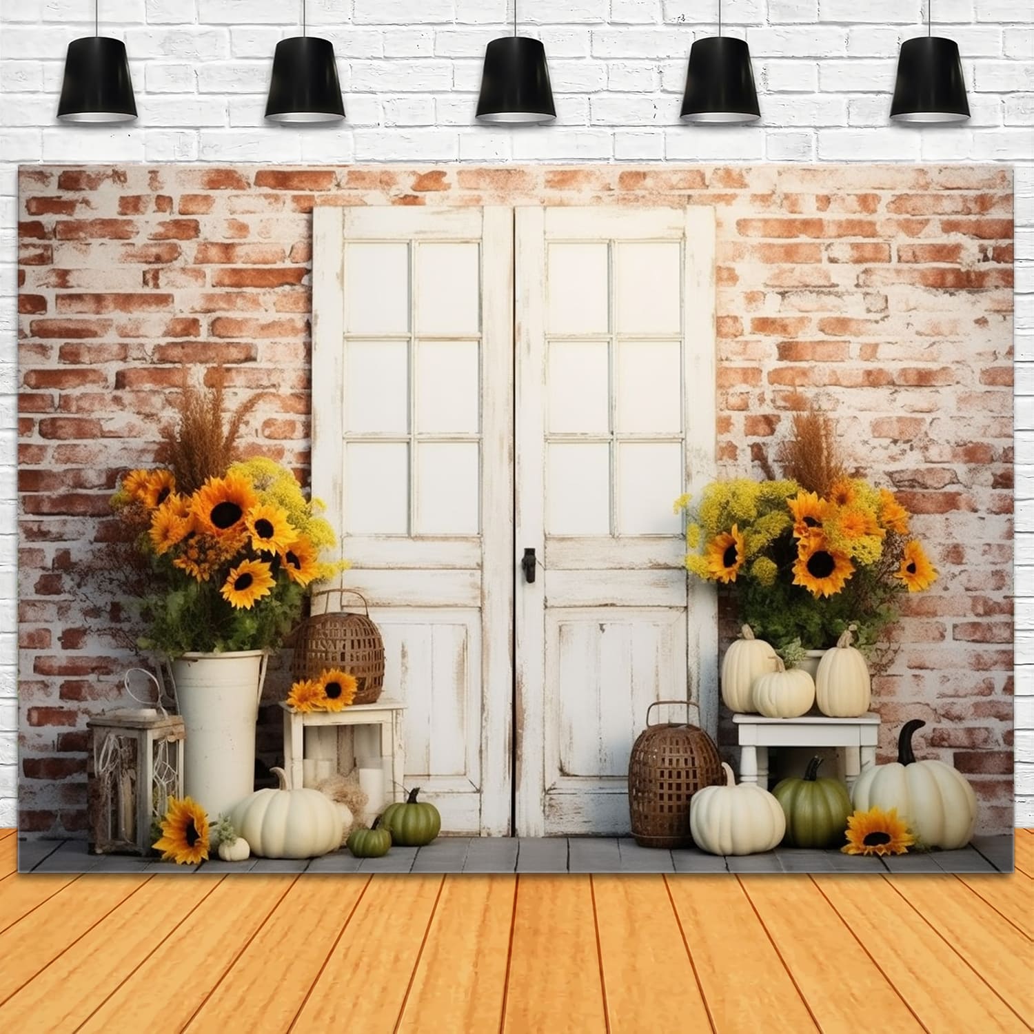 Sfondo Autunnale Con Zucca Girasole RR7-116