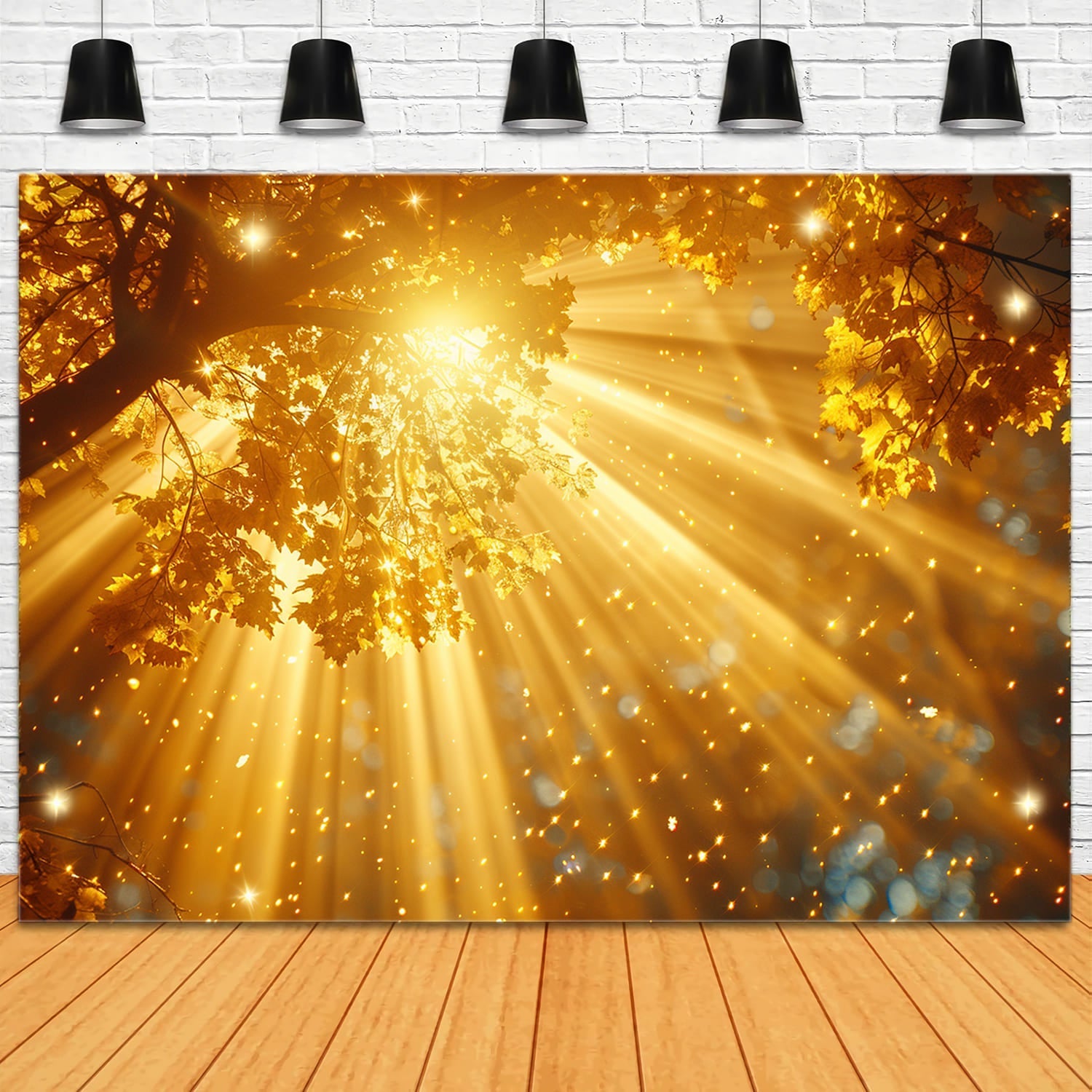 Sfondo Fotografico Alla Luce Solare Della Foresta Autunnale RR7-155