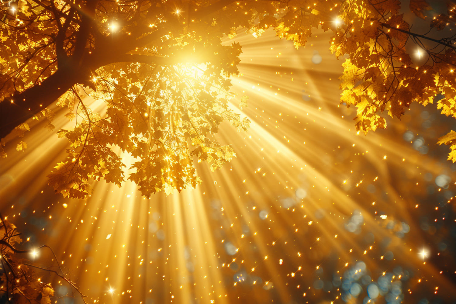 Sfondo Fotografico Alla Luce Solare Della Foresta Autunnale RR7-155