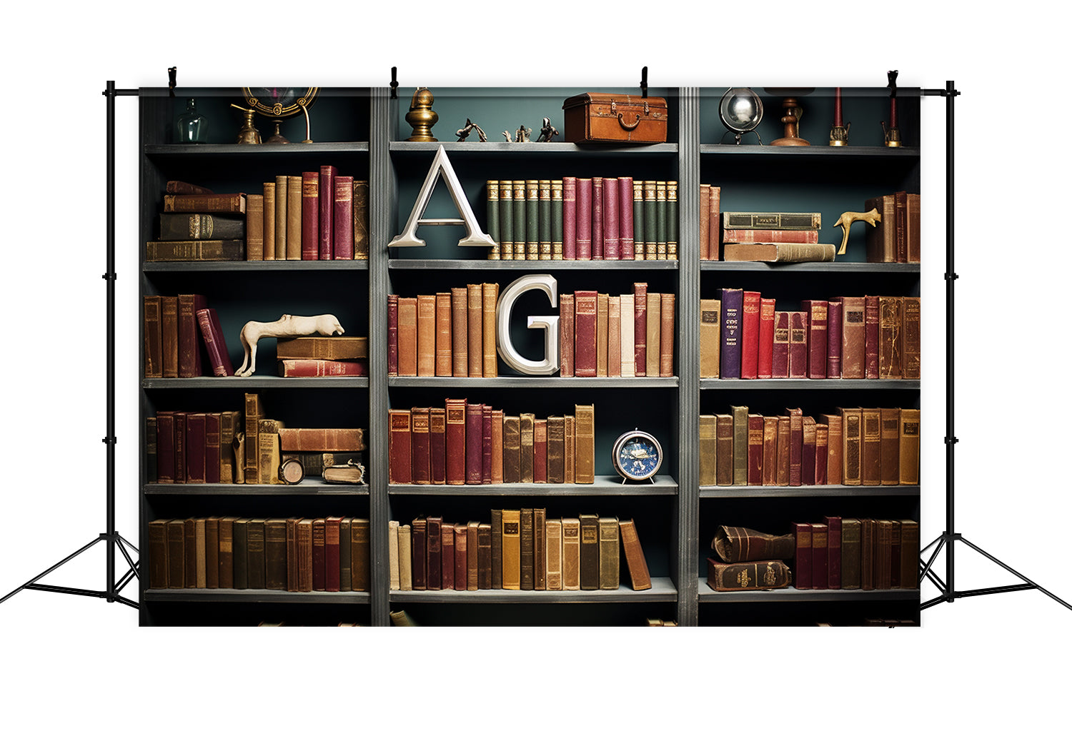 Sfondo Classico Per Il Ritorno A Scuola Con Libri Sugli Scaffali RR7-194