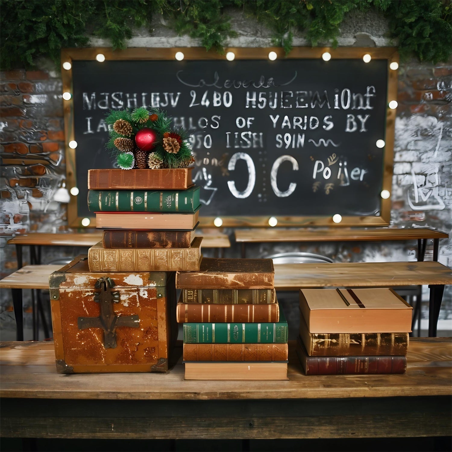 Banchi Retro Per Aula Sfondo Per Il Ritorno A Scuola RR7-196