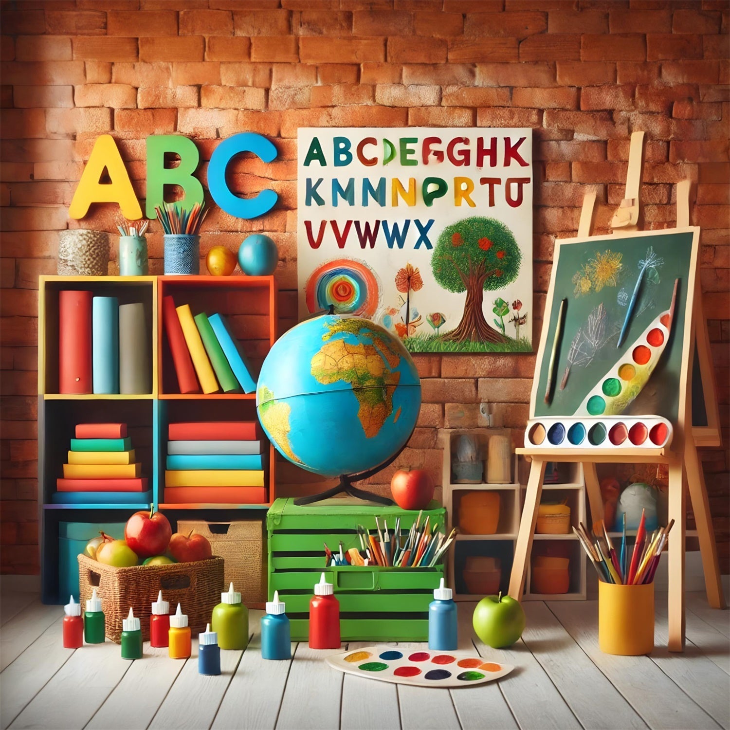 Aula Di Pittura Ritorno A Scuola Sfondo RR7-208