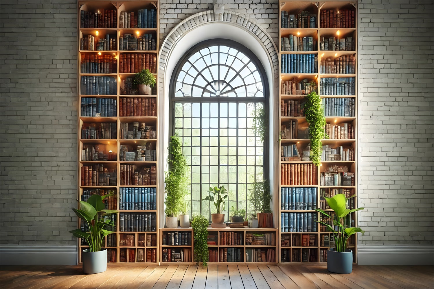 Finestra Ad Arco Per Libreria Sfondo Per Il Ritorno A Scuola RR7-210