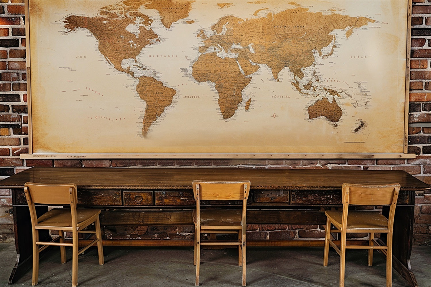 Mappa Del Mondo In Classe Ritorno A Scuola Sfondo RR7-214