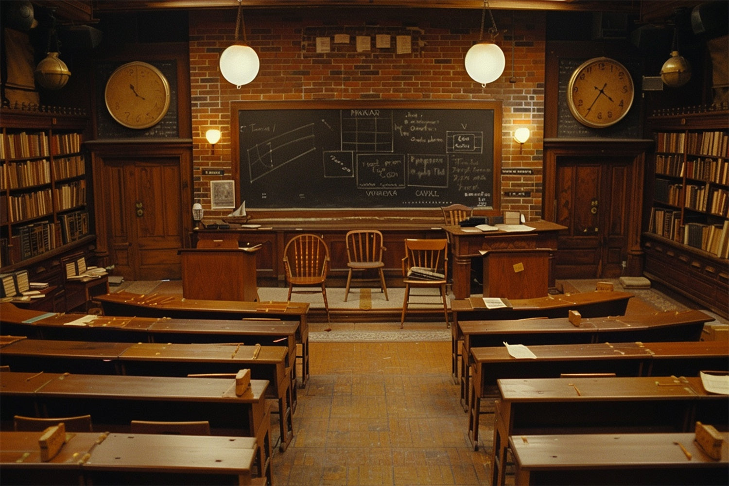 Sfondo Scuro Per Il Ritorno A Scuola In Aula Retro RR7-215