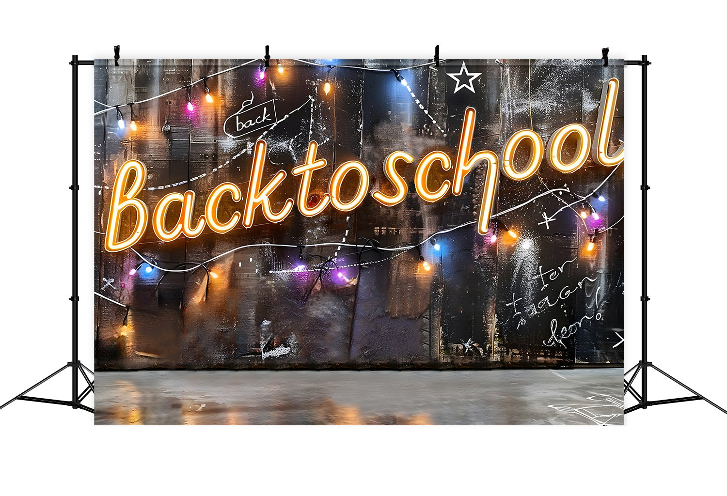 Sfondo Di Luci A Corda Incandescente Per Il Ritorno A Scuola RR7-221