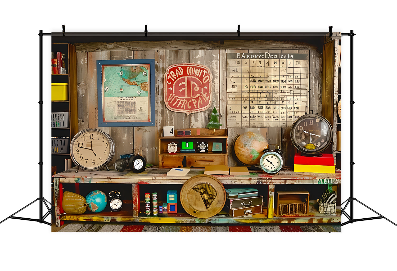 Retro Ripostiglio Sfondo Per Il Ritorno A Scuola RR7-222