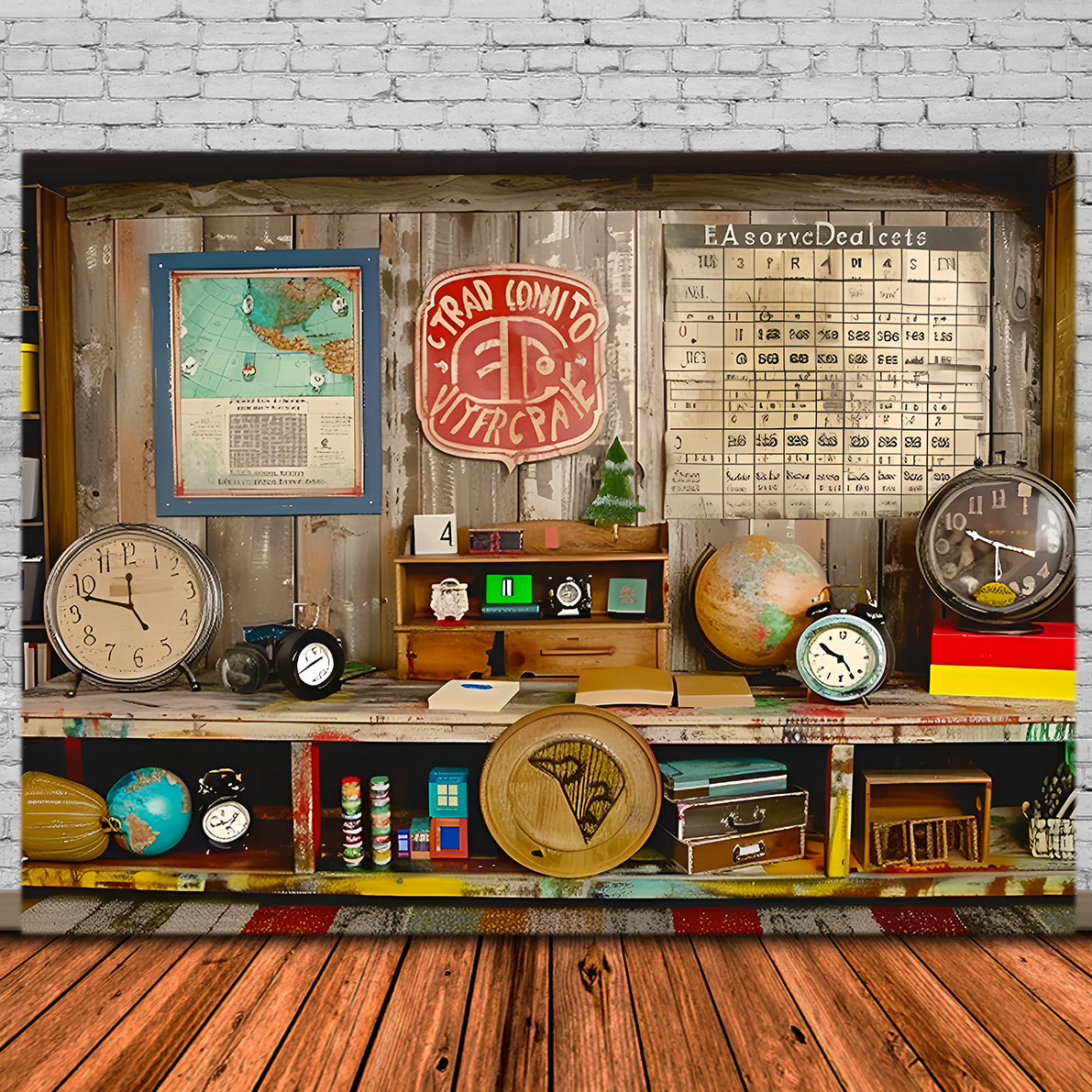 Retro Ripostiglio Sfondo Per Il Ritorno A Scuola RR7-222