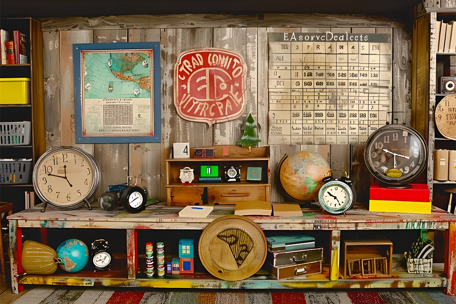 Retro Ripostiglio Sfondo Per Il Ritorno A Scuola RR7-222