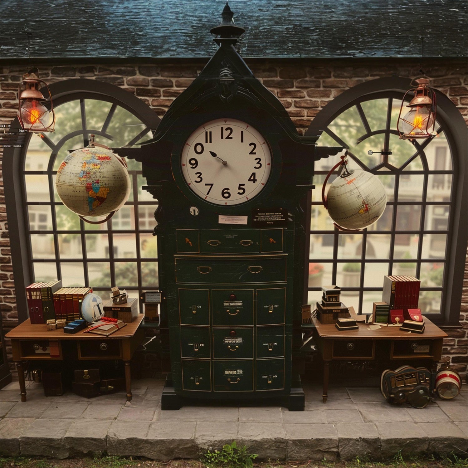 Finestra Dell'Orologio Classica Sullo Sfondo Del Ritorno A Scuola RR7-223