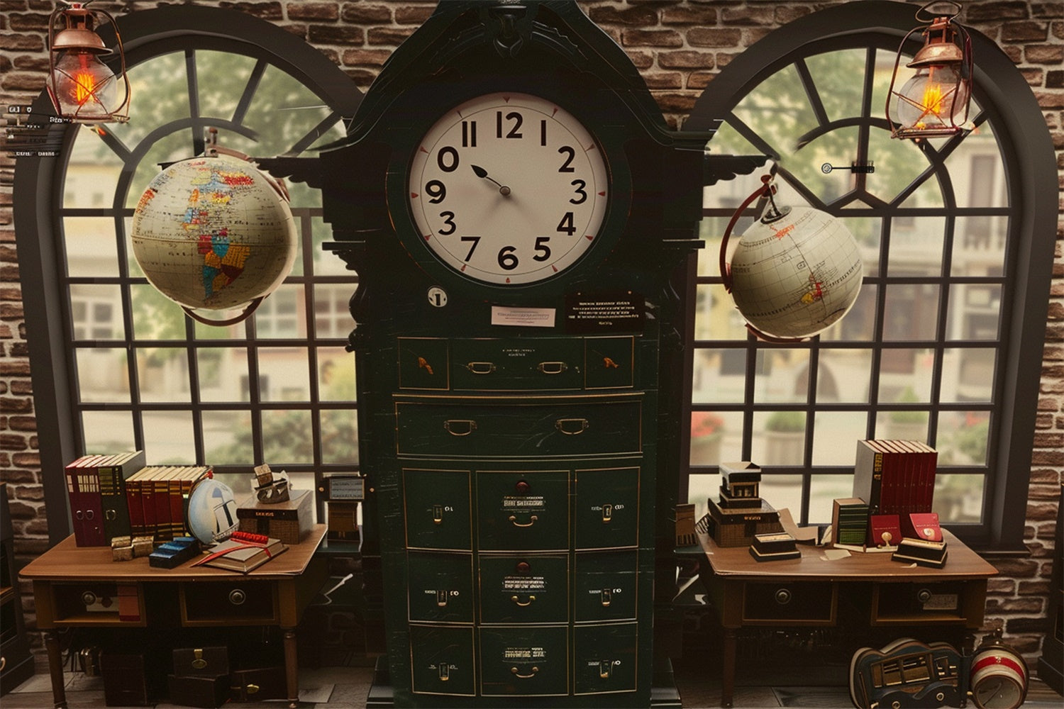 Finestra Dell'Orologio Classica Sullo Sfondo Del Ritorno A Scuola RR7-223