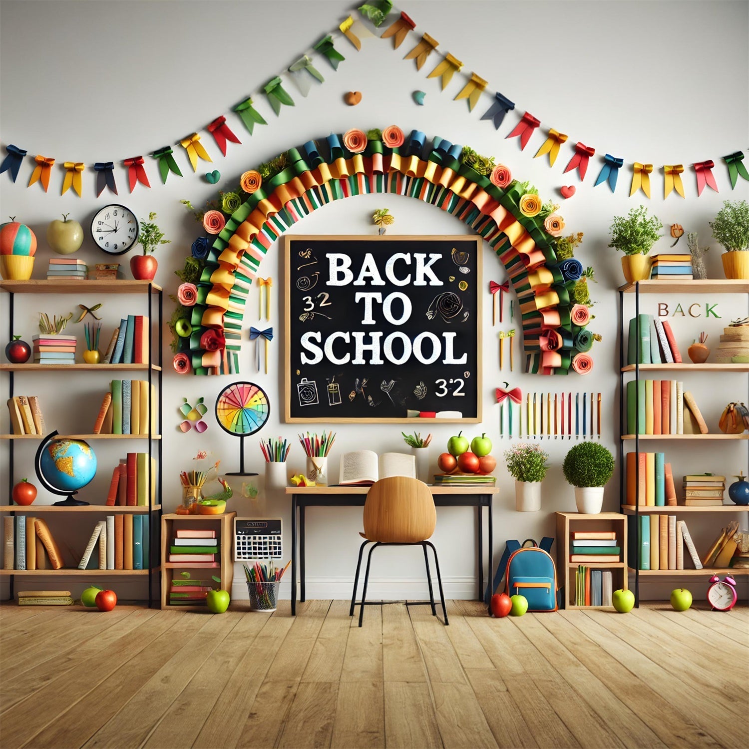 Sfondo Della Sala Studio Decorata Per Il Ritorno A Scuola RR7-237