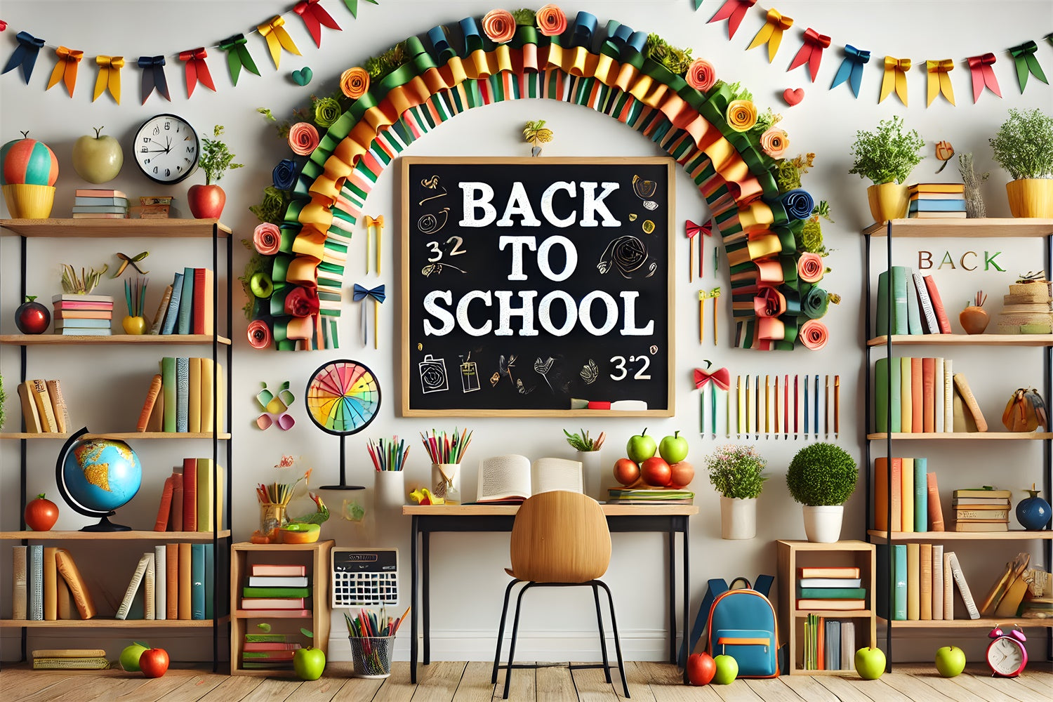 Sfondo Della Sala Studio Decorata Per Il Ritorno A Scuola RR7-237
