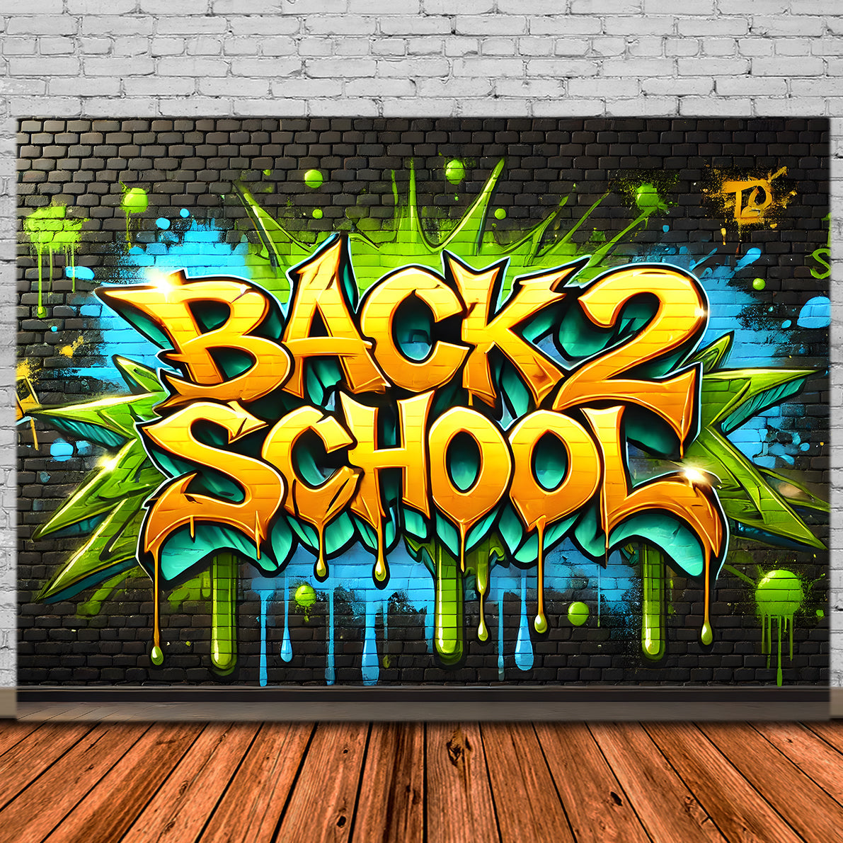 Ritorno A Scuola Sfondo Di Graffiti Con Muro Di Mattoni RR7-241