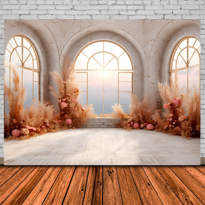 Sfondo Autunno Eleganza Pampa Erba Floreale Arco RR7-248