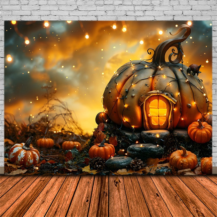 Sfondo Della Casa Delle Zucche Incantate Di Halloween RR7-265