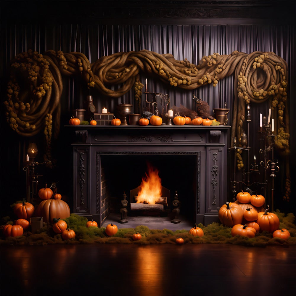 Sfondo Del Camino Gotico Delle Lanterne Della Zucca Di Halloween RR7-266