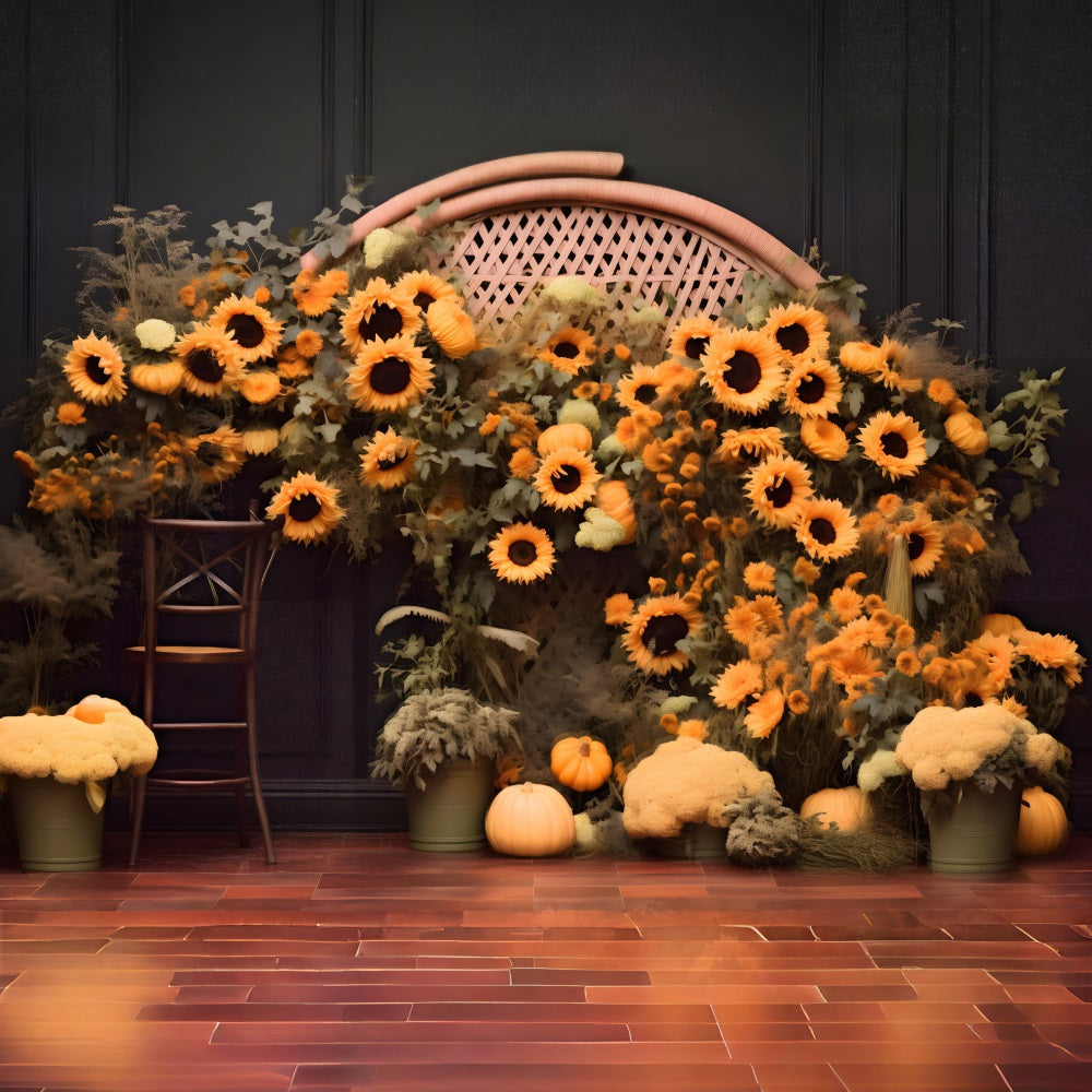 Sfondo Autunno Girasole Zucca Arco RR7-268