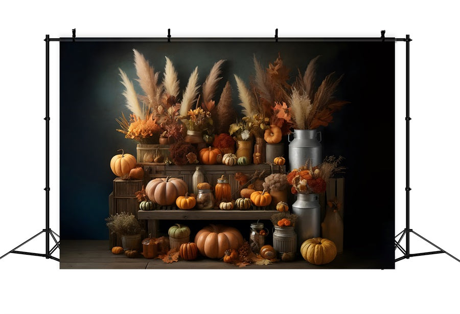 Sfondo Floreale Rustico Di Zucca Raccolta Autunnale RR7-270