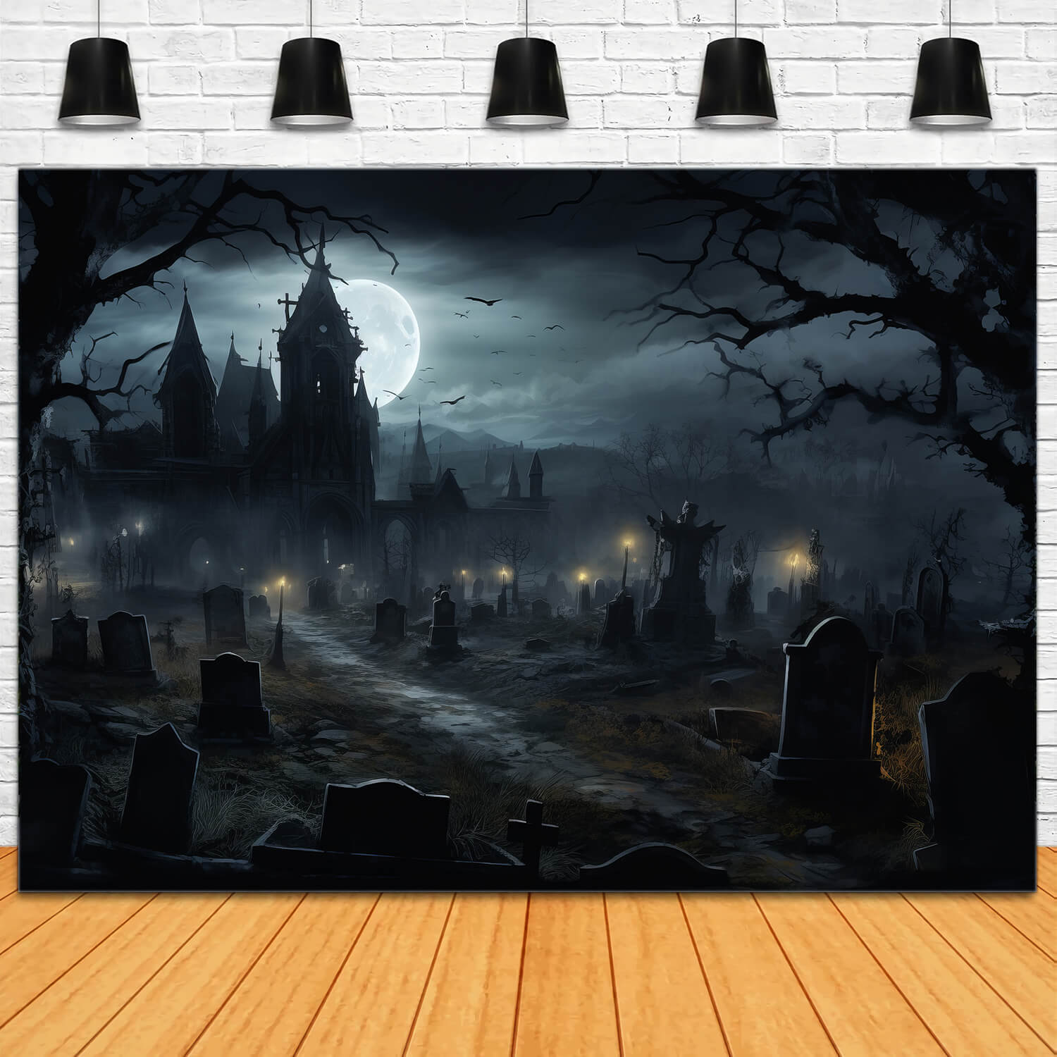 Sfondo Fotografico Di Halloween Del Castello Infestato RR7-29