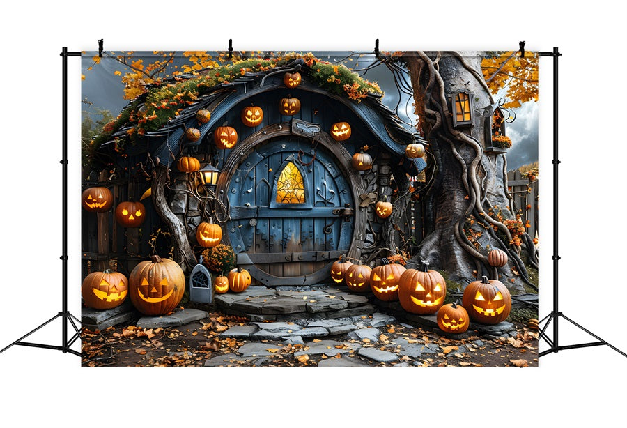 Sfondo Della Porta Incantata Vuota Della Zucca Di Halloween RR7-321