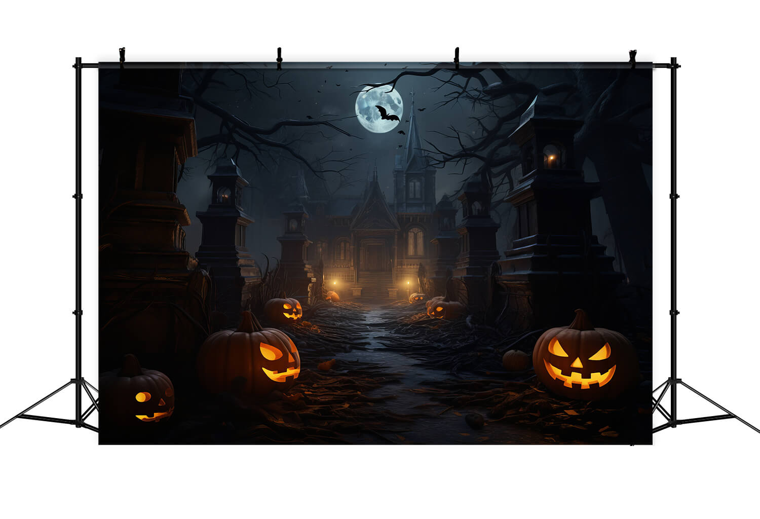 Sfondo Di Lanterne Di Zucca Di Notte Di Halloween RR7-34